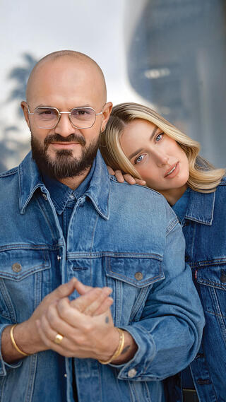 אברהם טל ושלומית ויזנר ( צילום: אלון שפרנסקי | סגנון: קורין סוויד) אברהם טל ושלומית ויזנר