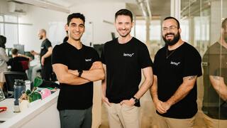 Founders of Lema AI: from right, Tomer Roizman, Eddie Dovzhik, Omer Yehudai  