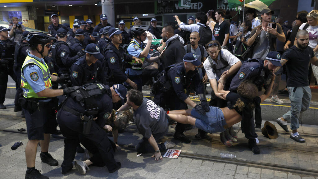 אוסטרליה הפגנה סידני מעצרים בהפגנה פרו פלסטינית