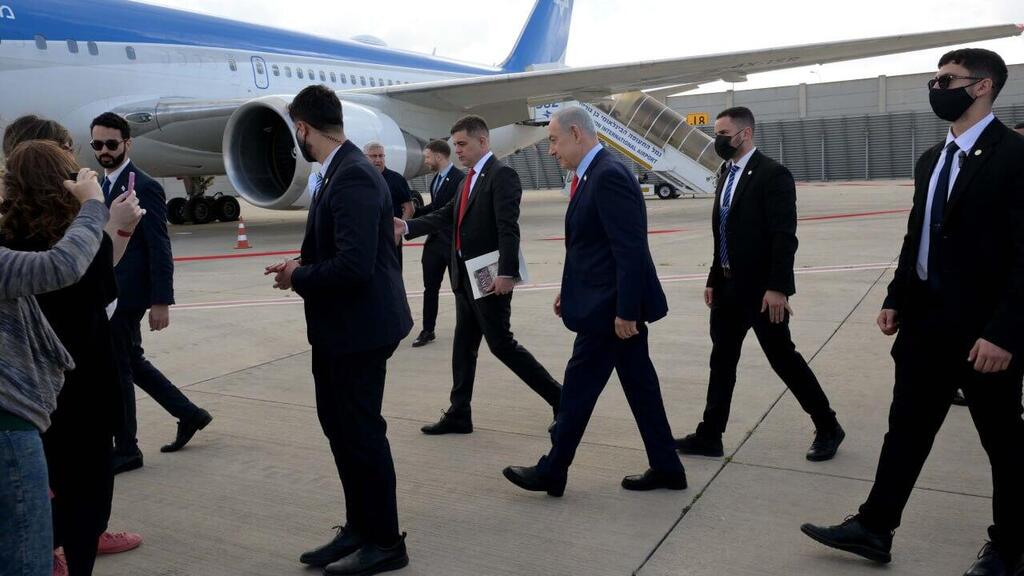 ראש הממשלה בנימין נתניהו לפני המראתו לביקור מדיני בוושינגטון