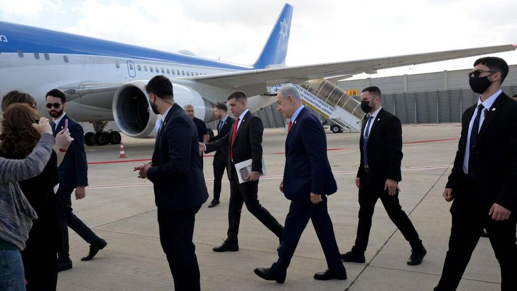 ראש הממשלה בנימין נתניהו לפני המראתו לביקור מדיני בוושינגטון