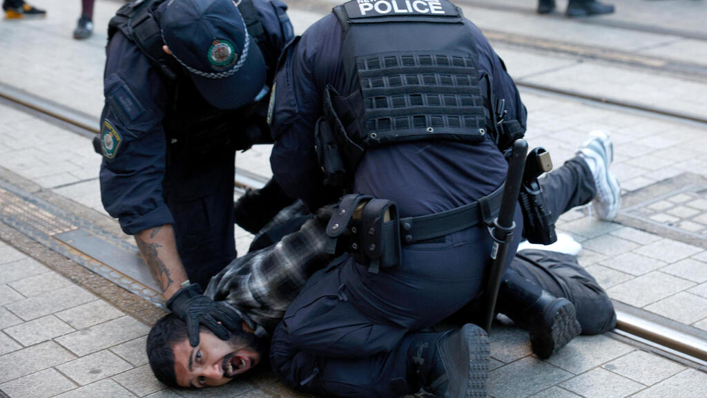 אוסטרליה סידני עימותים ו מעצרים ב הפגנה פרו פלסטינית