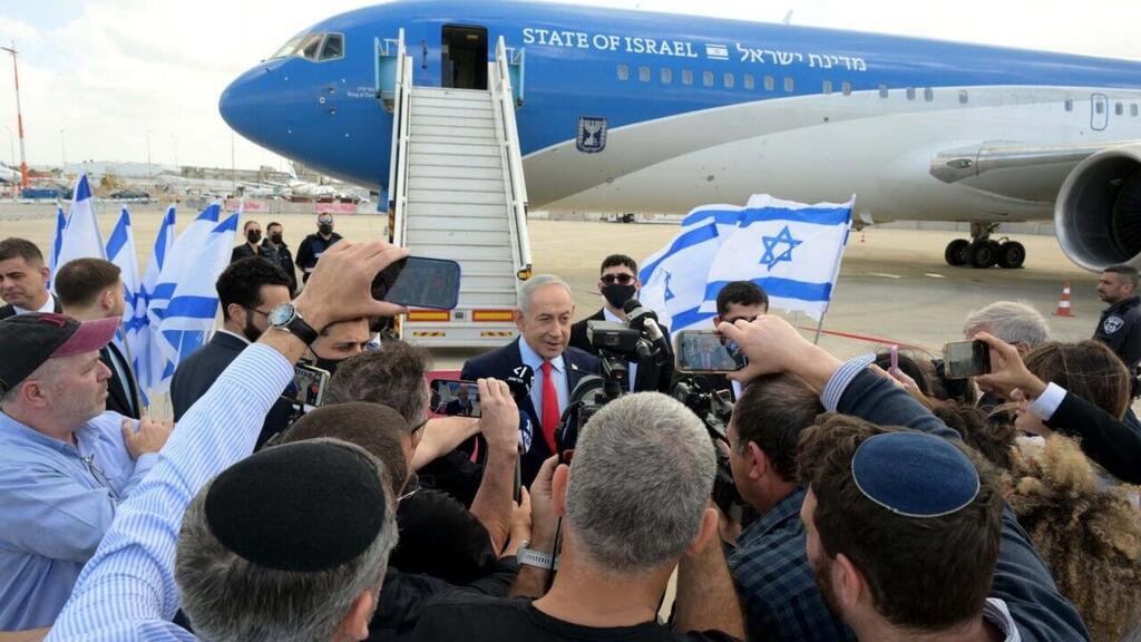 ראש הממשלה בנימין נתניהו לפני המראתו לביקור מדיני בוושינגטון