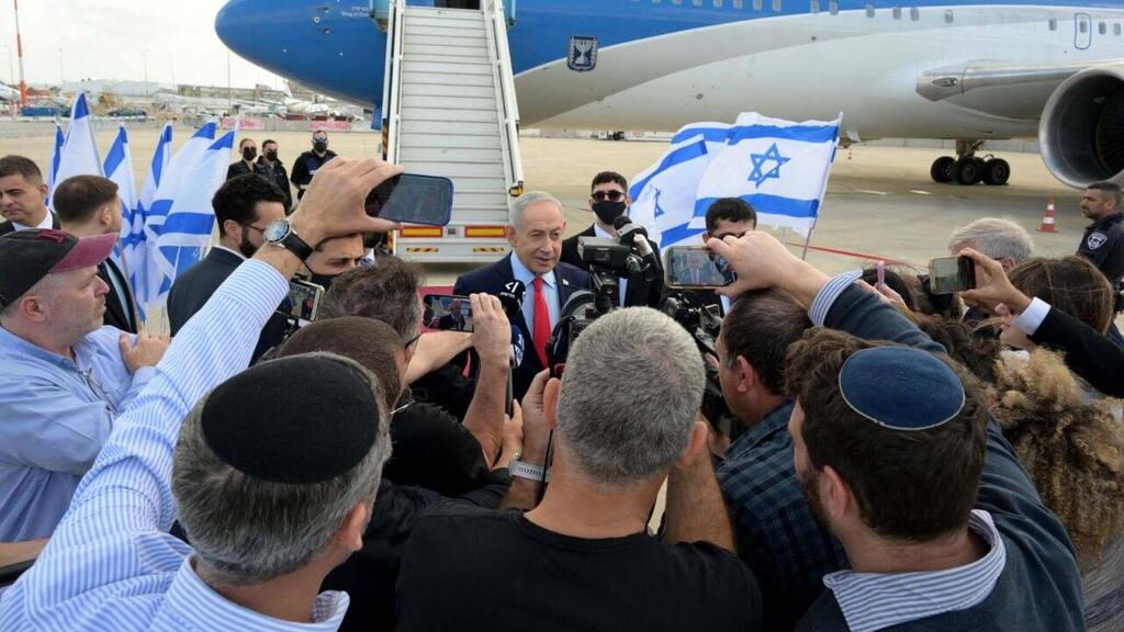 ראש הממשלה בנימין נתניהו לפני המראתו לביקור מדיני בוושינגטון