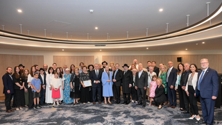 נשיא המדינה בטקס זיכרון בבית חב"ד יחד עם ראש ממשלת אוסטרליה