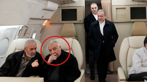 מוחמד אבראהים טאהריאן-פארד שמסומן בתמונה לצד שר החוץ של איראן עבאס עראקצ'י בטיסה ל ביירות לבנון ב 8 בינואר שבה נטען כי הוברחו כספים ל חיזבאללה