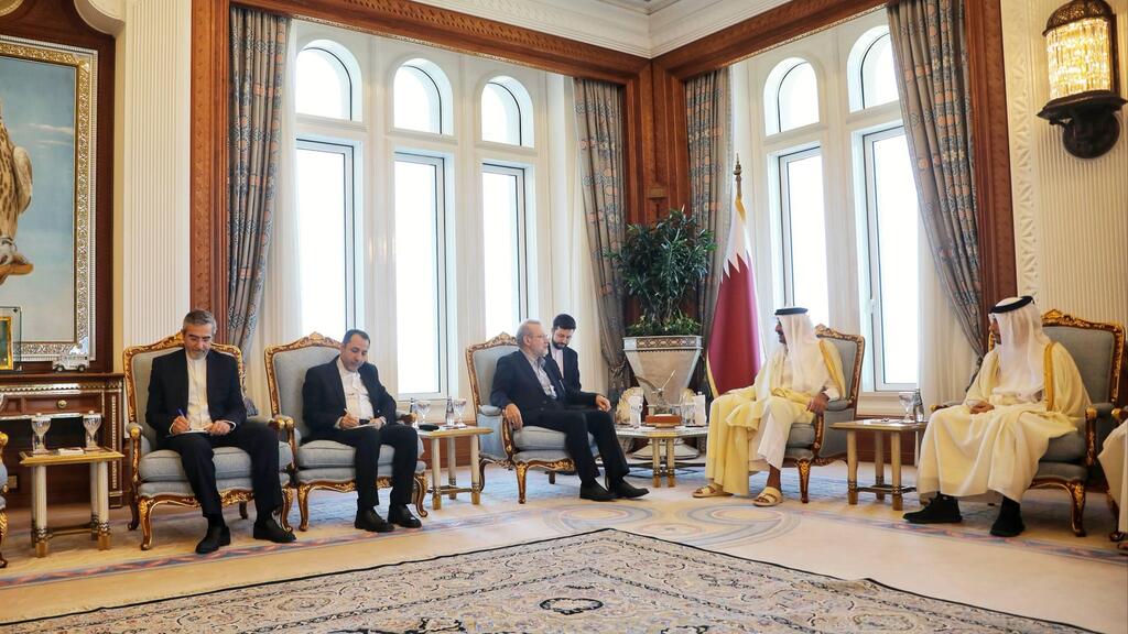 עלי לריג'אני לאריג'אני מזכיר המועצה לביטחון לאומי של איראן פגש נפגש אמיר קטאר תמים בן חמד אל ת'אני