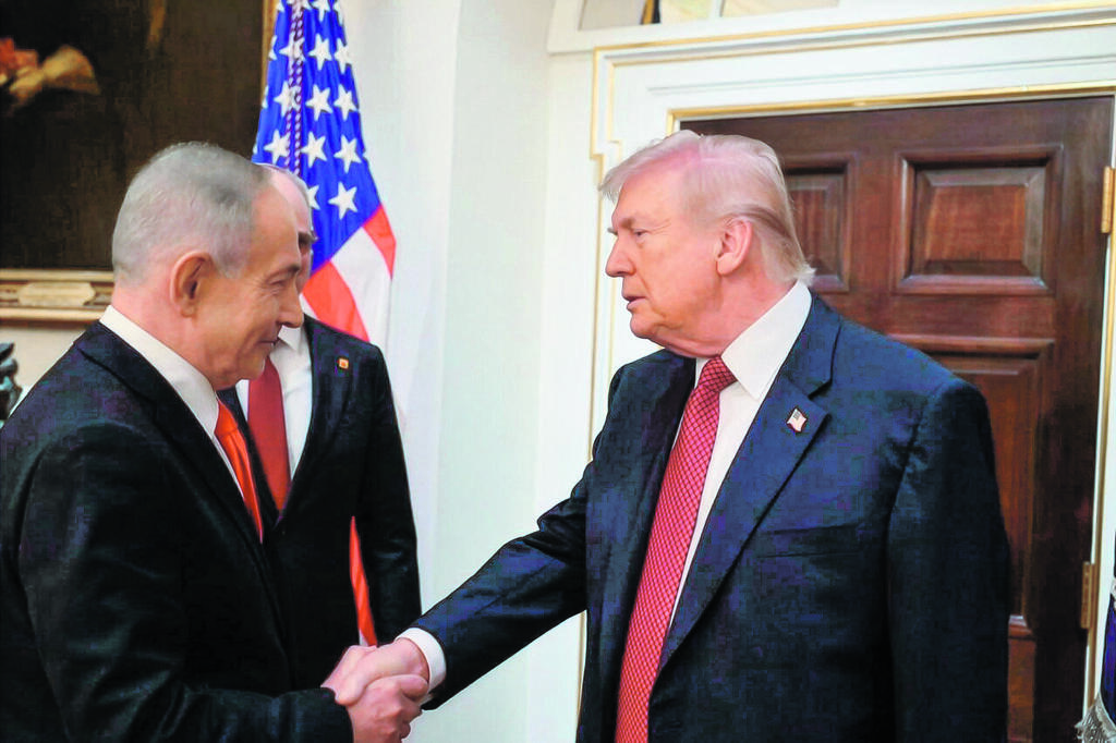 Photo: GPO נשיא ארצות הברית דונלד טראמפ וראש הממשלה בנימין נתניהו בפגישתם בבית הלבן