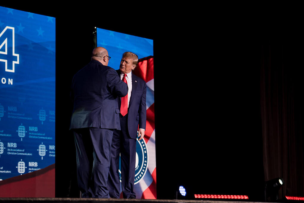 US President Donald Trump and NRB President and CEO Troy Miller at the NRB convention 2024 