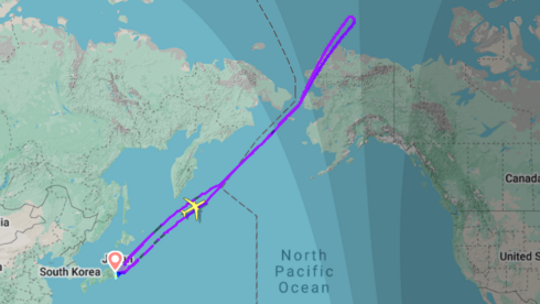 המסלול שעשתה טיסה NH223