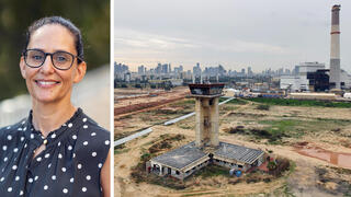 פרופ' עדי רדיאן לצד אדמה מזוהמת ב מתחם שדה דב