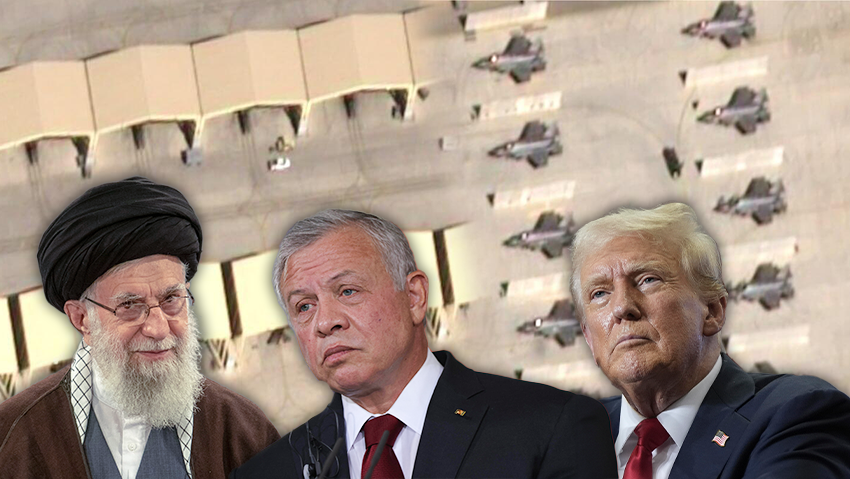 מטוסי קרב ב בסיס האמריקני מואפק א-סלטי ב ירדן כחלק מהכנות ל מלחמה מול איראן צילום לוויין 20 בפברואר