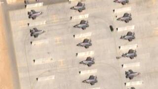 מטוסי קרב ב בסיס האמריקני מואפק א-סלטי ב ירדן כחלק מהכנות ל מלחמה מול איראן צילום לוויין 20 בפברואר