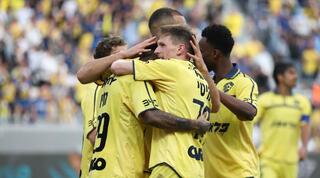 שחקני מכבי תל אביב מאושרים