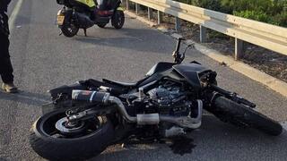 זירת התאונה בכביש 79 בה נהרג רוכב האופנוע