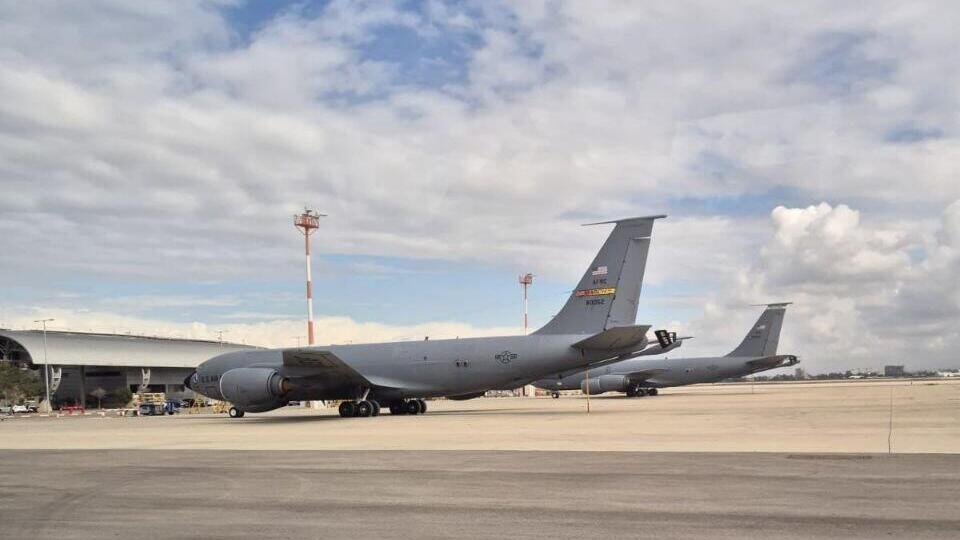 מטוסי תדלוק אמריקניים ומטוסי תובלה כבדה מסוג גלובמסטר C17 בנתב"ג לקראת התקיפה באיראן