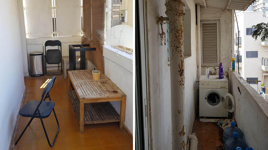 The balcony before the renovation (Photo: Julia Handji) הדירה לפני שיפוץ