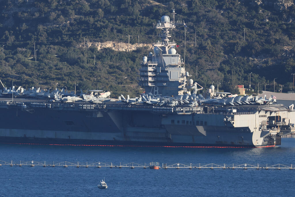 USS Gerald R. Ford off Crete (Photo: Giannis Angelakis/AP) נושאת המטוסים ג'רלד פורד בכרתים