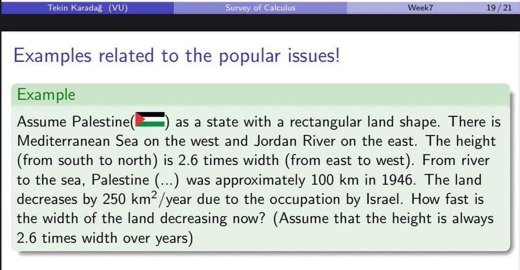 Задача אוניברסיטת אוניברסיטה ונדרבליט כיבוש פלסטין ישראל שטח שטחים אנטישמיות מרצה חקירה שאלה מתמטיקה