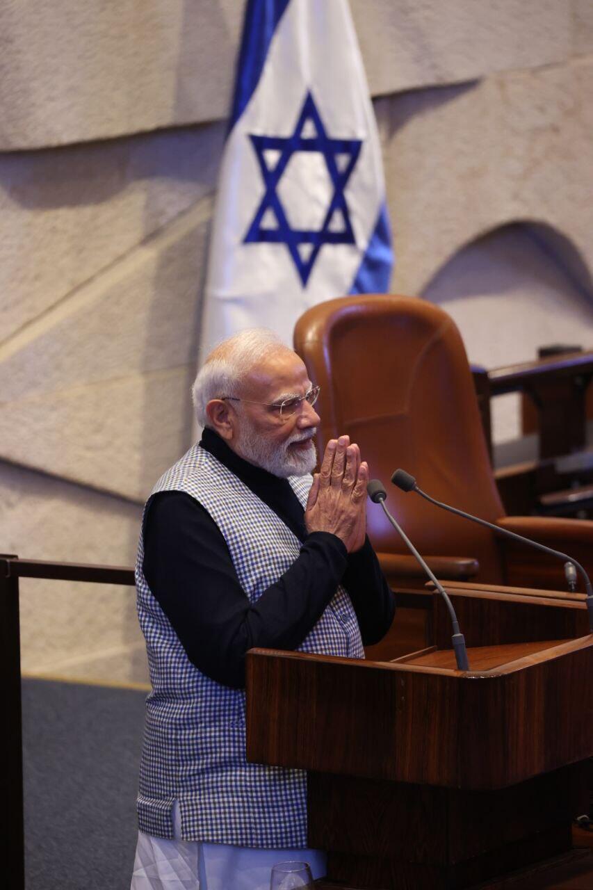 Photo: Alex Kolomoisky ראש ממשלת הודו נרנדרה מודי בכנסת