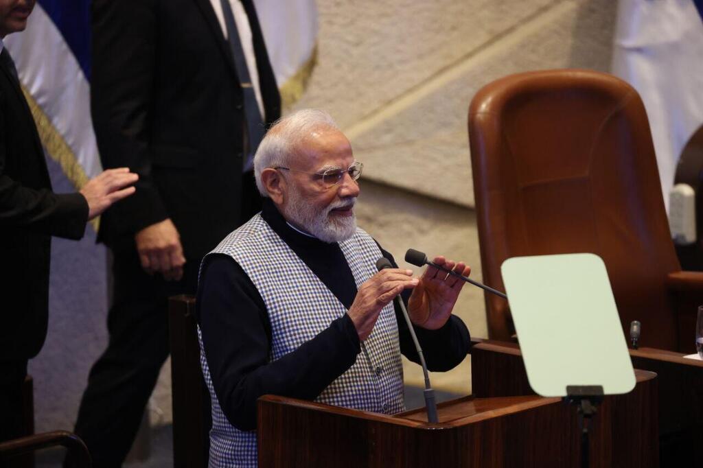 Photo: Alex Kolomoisky ראש ממשלת הודו נרנדרה מודי בכנסת