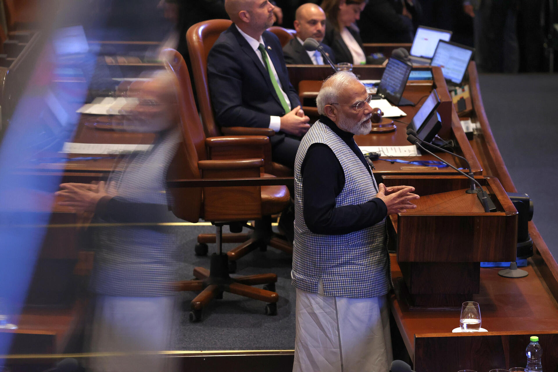 אורח כבוד. ראש ממשלת הודו, נרנדרה מודי, נואם במשכן הכנסת