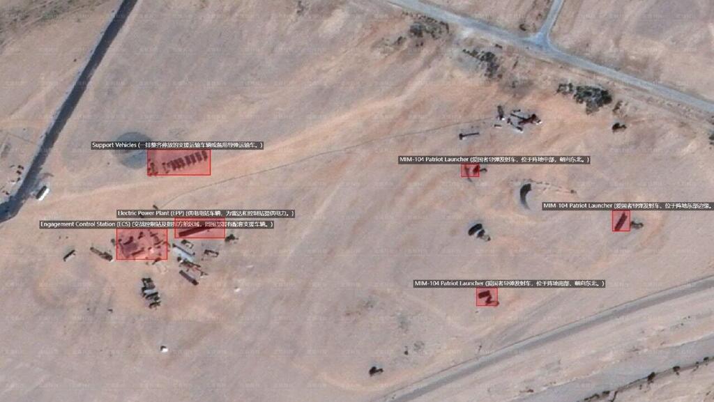 Американские боевые самолеты на базе Увда в Израиле (Снимок из космоса: страница MizarVision в сети X) מטוסי F22 בבסיס עובדה