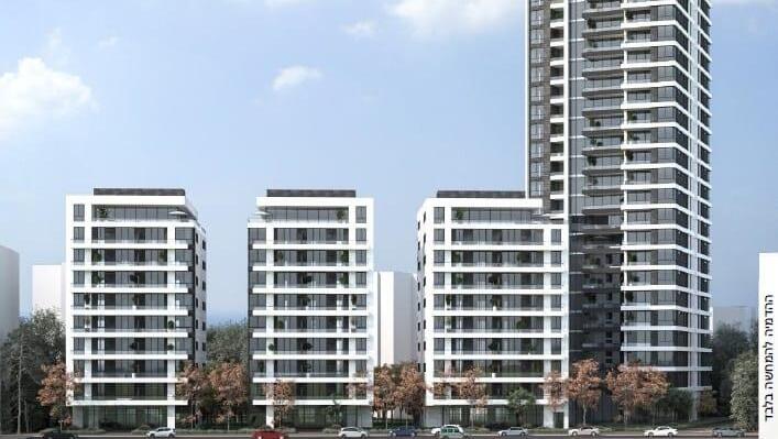 הדמיית מיזם התחדשות עירונית במרכז נתניה