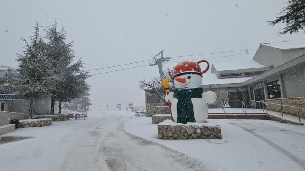 Снег на Хермоне (Фото: пресс-служба ) שלג בחרמון