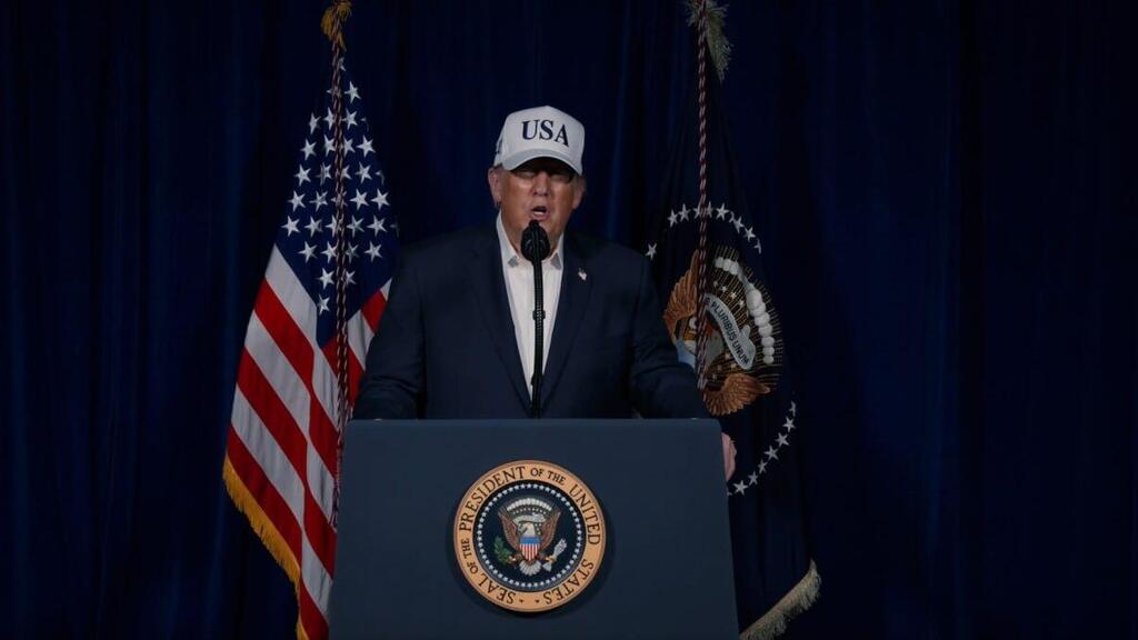 Выступление Трампа о войне с Ираном (Фото из соцсети Truth Social) דונלד טראמפ על התקיפה בטהרן