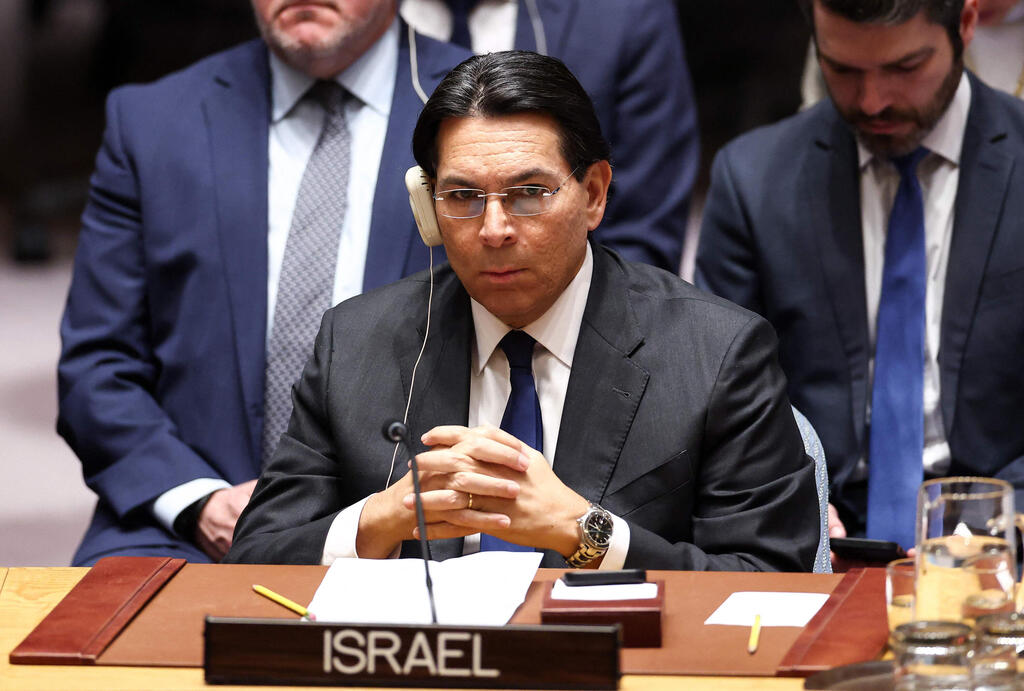 Israel’s ambassador to the United Nations, Danny Danon (Photo: CHARLY TRIBALLEAU / AFP) דני דנון בדיון מועצת הביטחון