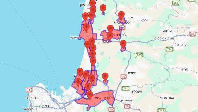 Ракетный обстрел из Ливана (Фото: "Кумта") מפת האזעקות אחרי הירי מלבנון