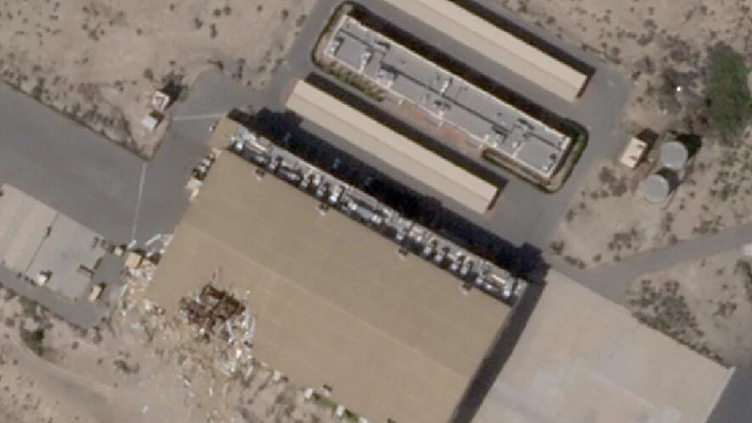 Satellite images of damage to base in Kuwait ( Photo: Planet) תמונות לוויין מהנזק לבסיס בכווית