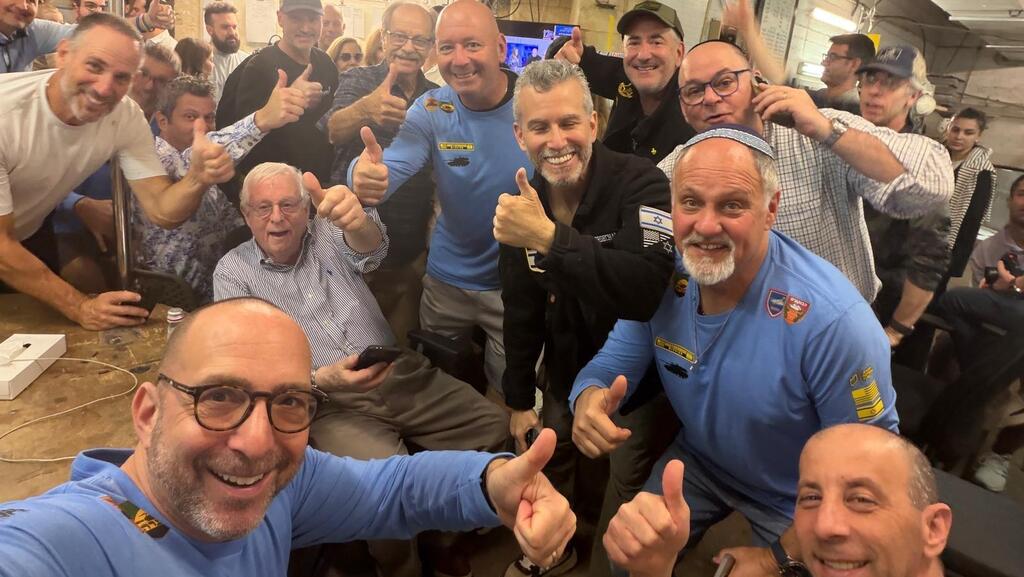 Travelers on the 3rd Annual Brotherhood Mission to Israel in a shelter during an Iranian missile attack