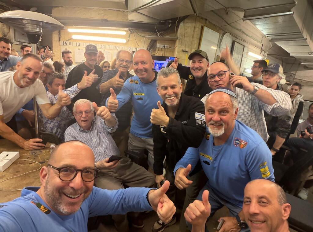 Travelers on the 3rd Annual Brotherhood Mission to Israel in a shelter during an Iranian missile attack