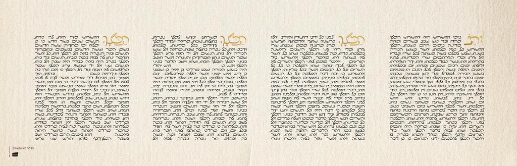 מתוך מגילת אסתר בגופן הפרסי-עברי שעיצבה הדסה מאשקאוויץ