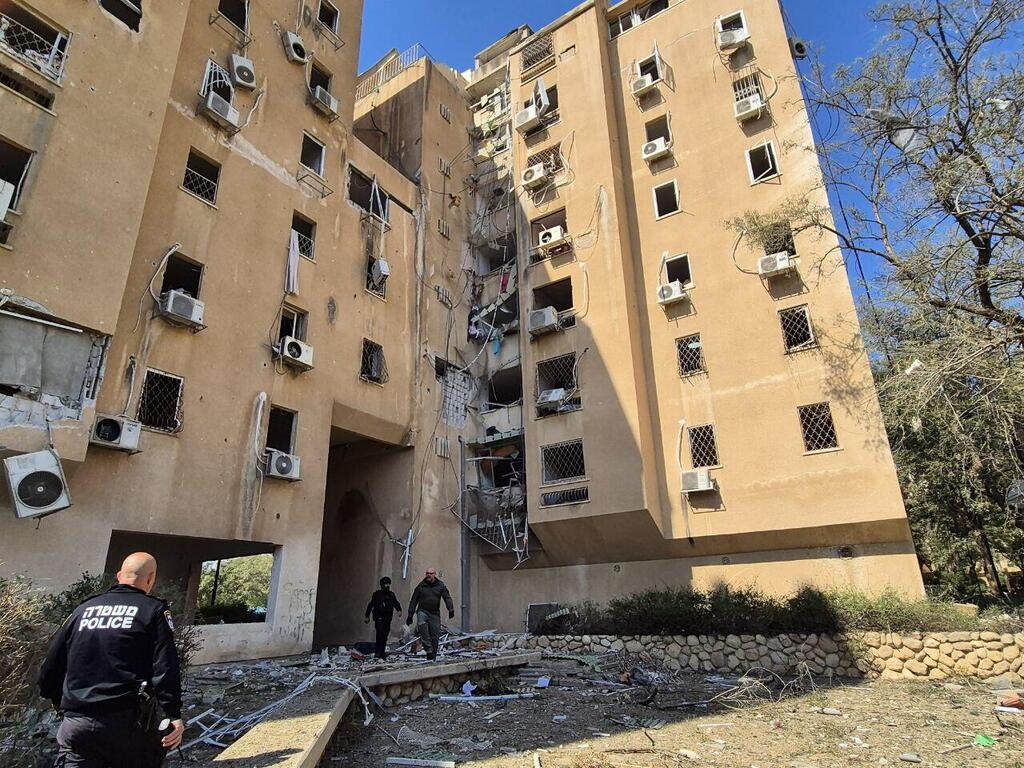 בניין שנפגע בבאר שבע