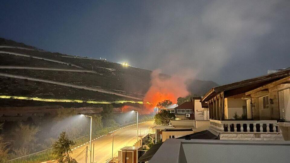 שריפה באזור שלומי אחרי מצוד על כטב"ם
