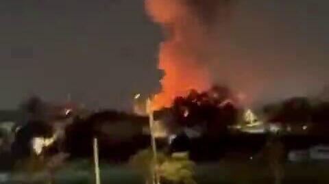 שריפה שפרצה מנפילת שבר יירוט