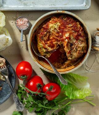 כרוב ממולא בלי לגלגל