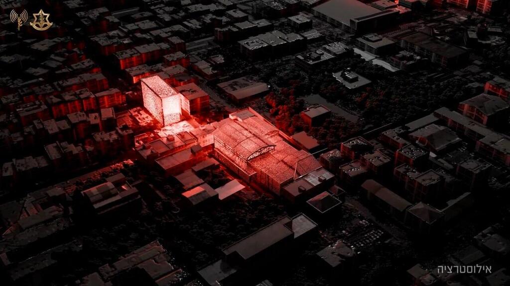 אילוסטרציה של הבונקר התת-קרקעי של עלי ח'אמנהאי שהושמד