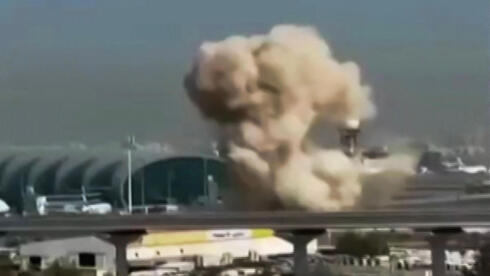 דובאי עשן נמל תעופה תקיפה איראן