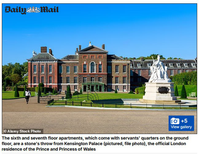 ארמון משפחת המלוכה הסמוך לבניין ובו הדירות של חמינאי