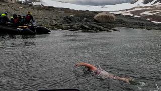 הישראלית שקפצה למים הקפואים באנטארקטיקה