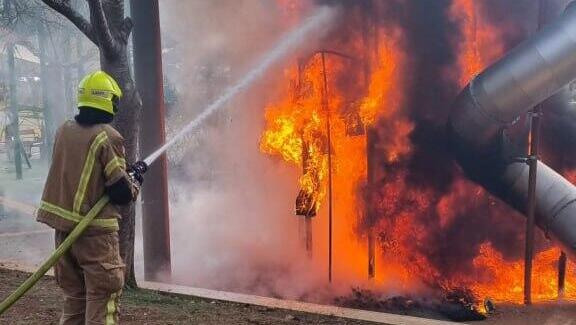 שריפה בגן סאקר שבירושלים