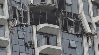 נזק לבניין בדובאי מפגיעת כתב"ם