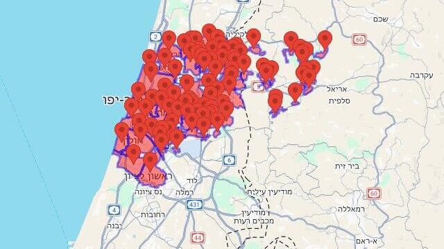 אזעקות בגוש דן, השפלה והשרון בשל ירי מאיראן