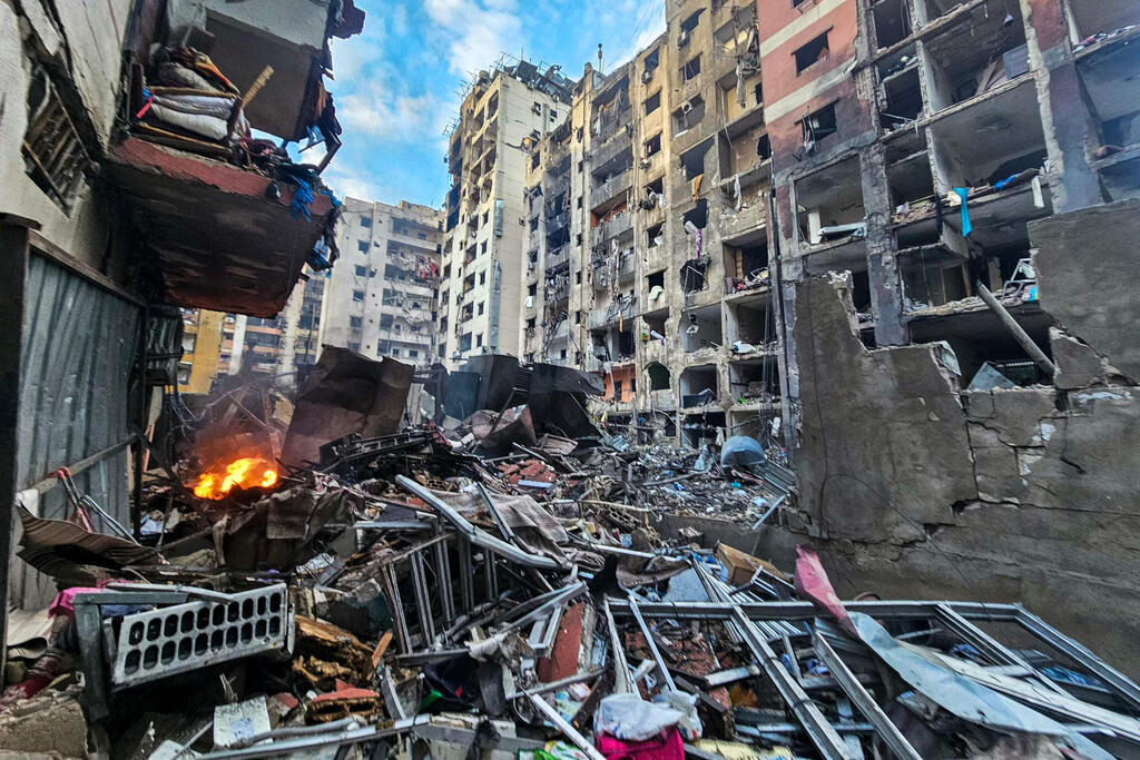 Hezbollah entered the conflict due to Iran — there is a code of honor between them; destruction in southern Lebanon (Photo: AFP) נזקי התקיפות בביירות