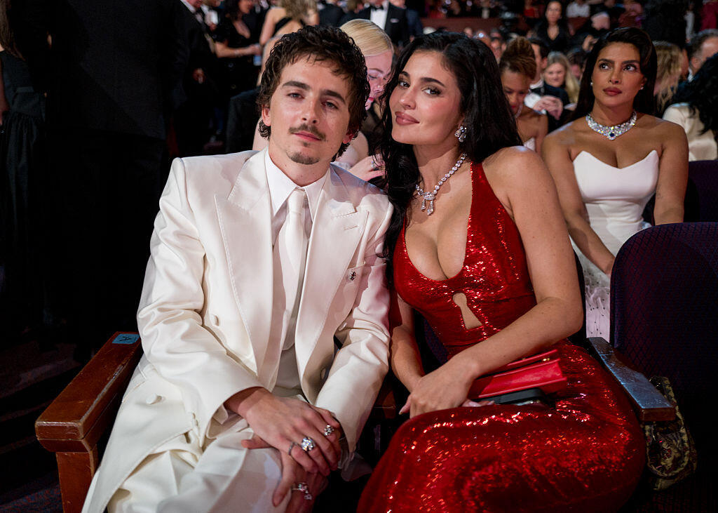 Timothée Chalamet and Kylie Jenner (Photo: John Shearer/98th Oscars/Getty Images The Academy via Getty Images) טימותי שאלאמה קיילי ג'נר