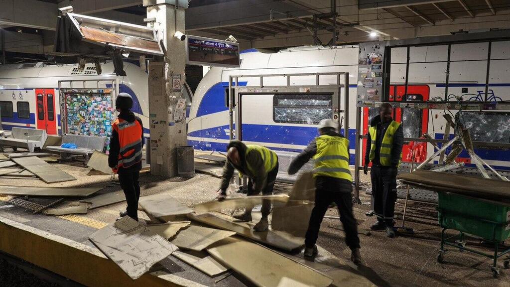 ההרס בתחנת רכבת סבידור-מרכז ת"א